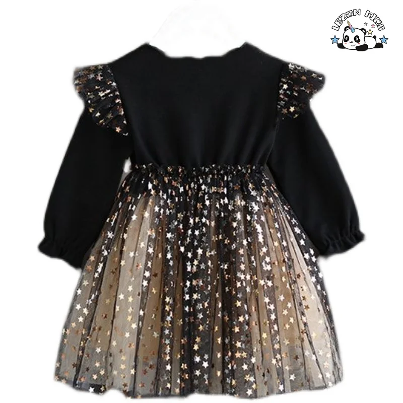LEZONKIDS - New Fashion Long Sleeve Children Girldress Latest Style Fashion Thick Frock Design Children Girl Dress